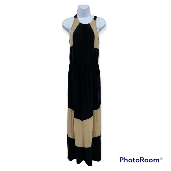 Charming Charlie Stretch Color block Halterneck Sleeveless Midi Maxi Dress Small - Picture 1 of 11